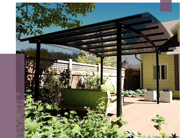 Навесы для террасы в Балахне от 13321 руб. под ключ | ПРОЛЁТ-Блх