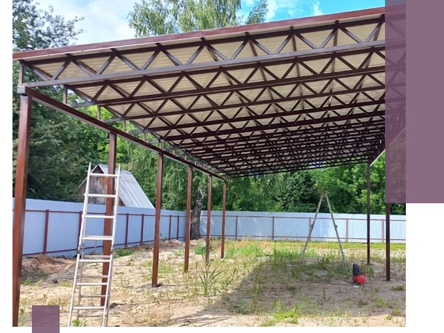 Односкатные навесы под ключ в Балахне — изготовление и монтаж