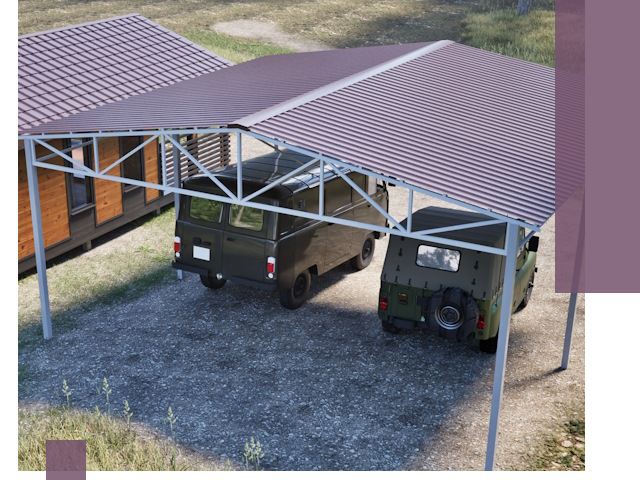 Двускатные навесы под ключ в Балахне — изготовление и монтаж