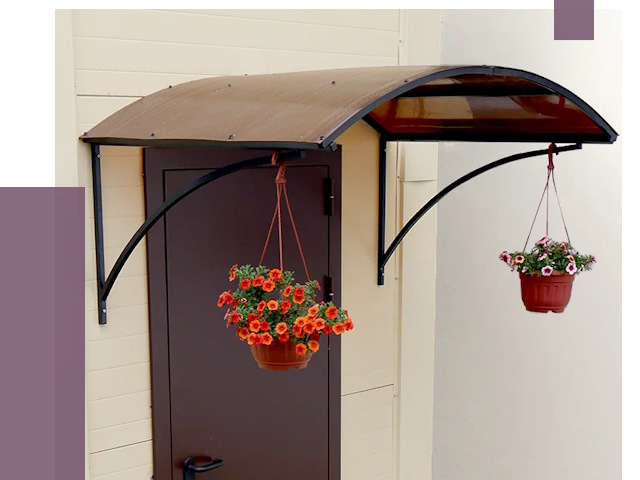 Козырьки над входом в Балахне от 15150 руб.  | ПРОЛЁТ-Блх