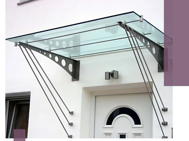 Козырьки над входом под ключ в Балахне — изготовление и монтаж