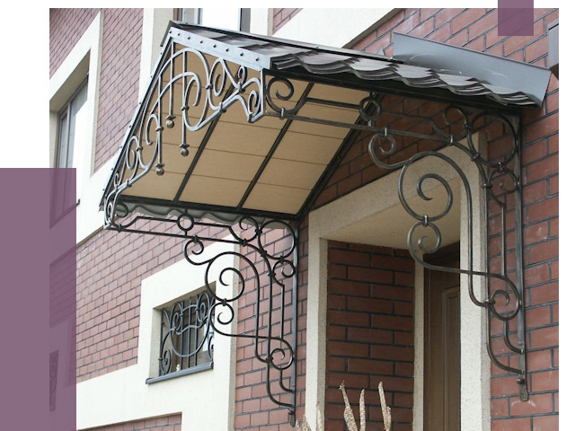 Двускатные козырьки в Балахне под ключ от 13060 руб.