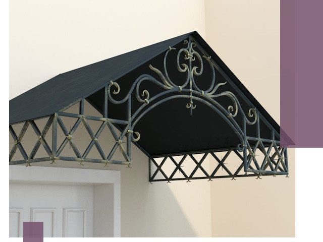 Двускатные металлические козырьки под ключ в Балахне