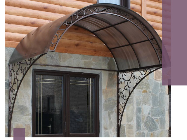 Арочные козырьки под ключ в Балахне: изготовление и монтаж